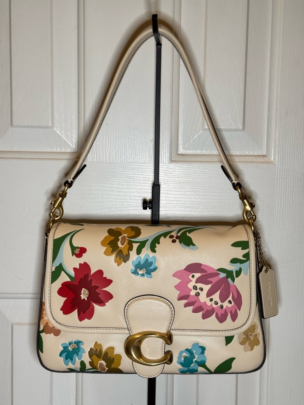 Coach Soft Tabby Shoulder Bag With Floral Bouquet Print